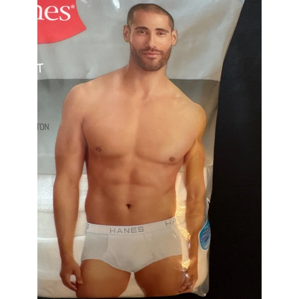 Hanes Best Mens Tagless Briefs 8 Pack White Cotton Wicking XL 40-42 SCBRW8